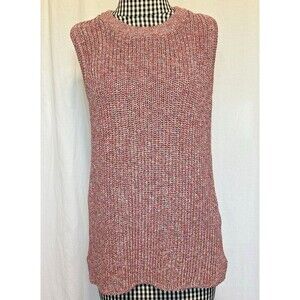 Ella Moss Womens Sweater Tank Coral Flames Size Large